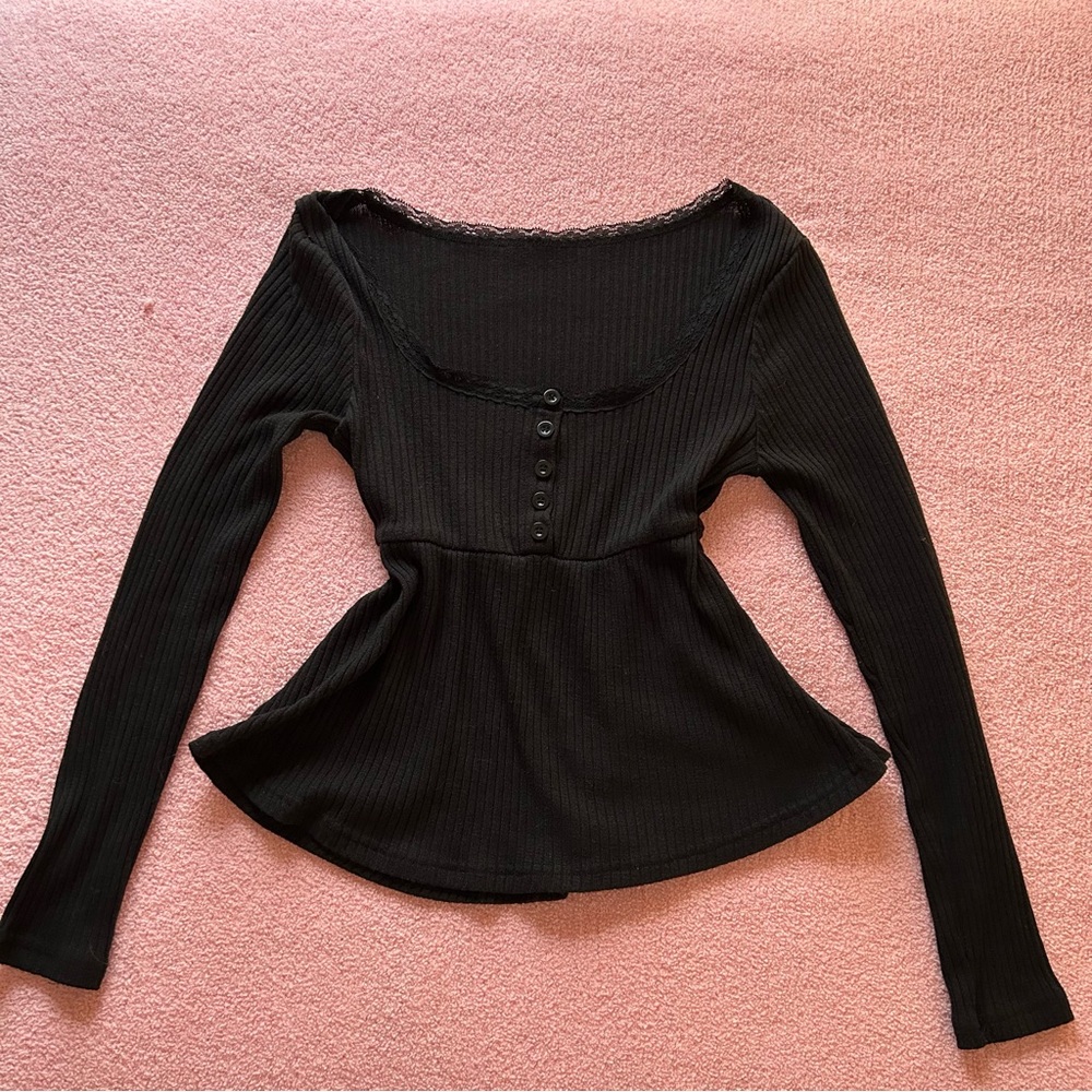 Gothic Black Babydoll Women's Top